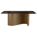 Edson Bronze 72-Inch Rectangular Glass Top Dining Table