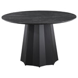 Camden Black Round 48-Inch Faux Marble Top Dining Table