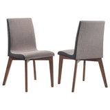 Redbridge Upholstered Side Chairs Grey And Natural Walnut (Set Of 2)