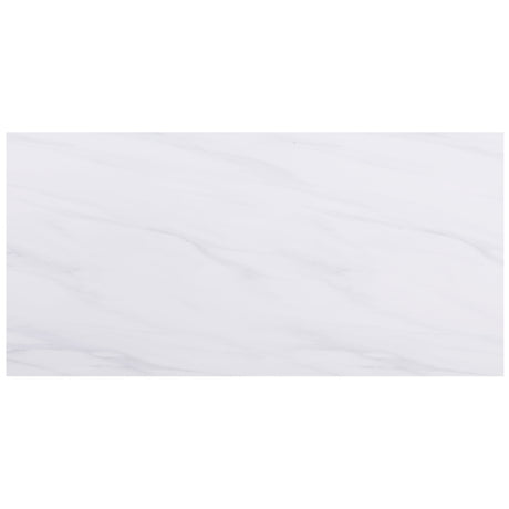 Carla White 80-Inch Cultured Carrara Marble Top Dining Table