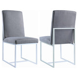 Mackinnon Upholstered Side Chairs Grey And Chrome (Set Of 2)