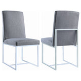 Mackinnon Upholstered Side Chairs Grey And Chrome (Set Of 2)