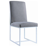Mackinnon Upholstered Side Chairs Grey And Chrome (Set Of 2)