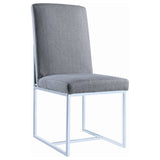 Mackinnon Upholstered Side Chairs Grey And Chrome (Set Of 2)