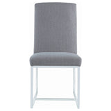 Mackinnon Upholstered Side Chairs Grey And Chrome (Set Of 2)