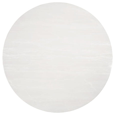 Gwynn Gold Round 51-Inch Marble Stainless Steel Dining Table