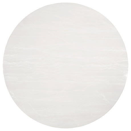 Gwynn Gold Round 51-Inch Marble Stainless Steel Dining Table