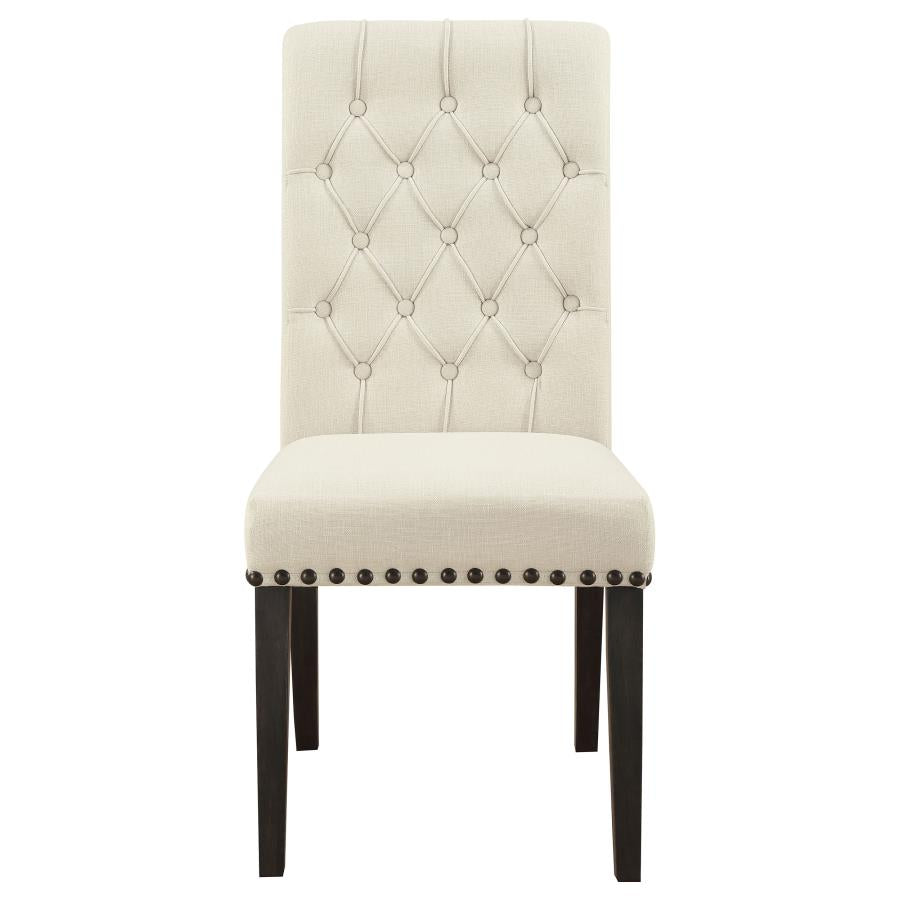 Alana Upholstered Side Chairs Beige And Smokey Black (Set Of 2)