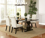 Parkins Rustic Espresso / Beige 5-Piece Rectangular Dining Table Set