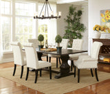 Parkins Rustic Espresso / Beige 7-Piece Rectangular Dining Table Set