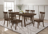 Reynolds Brown Oak 7-Piece Rectangular Dining Table Set
