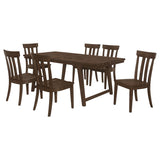 Reynolds Brown Oak 7-Piece Rectangular Dining Table Set