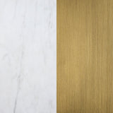 Ambrose White Marble Round 50-Inch Top Dining Table Brushed Gold