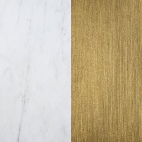 Ambrose White Marble Round 50-Inch Top Dining Table Brushed Gold