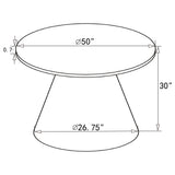 Ambrose White Marble Round 50-Inch Top Dining Table Brushed Gold