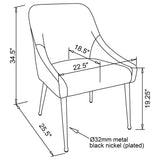 Mayette Cognac / Black Nickel Upholstered Dining Side Chair (Set Of 2)
