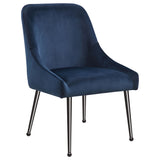 Mayette Blue / Black Nickel Upholstered Dining Side Chair (Set Of 2)