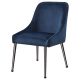 Mayette Blue / Black Nickel Upholstered Dining Side Chair (Set Of 2)