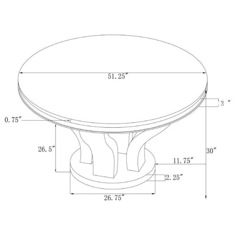 Anchorage Polished Stainless Steel Round 51-Inch Glass Top Dining Table Chrome