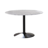 Bartole Italian White Marble Round 48-Inch Top Dining Table