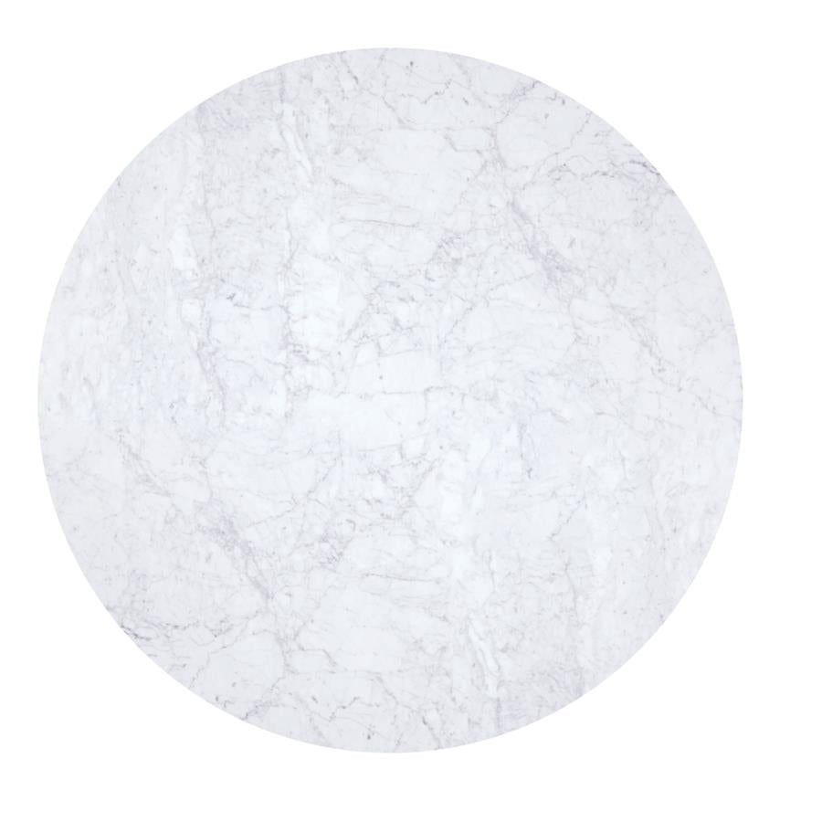 Bartole Italian White Marble Round 48-Inch Top Dining Table