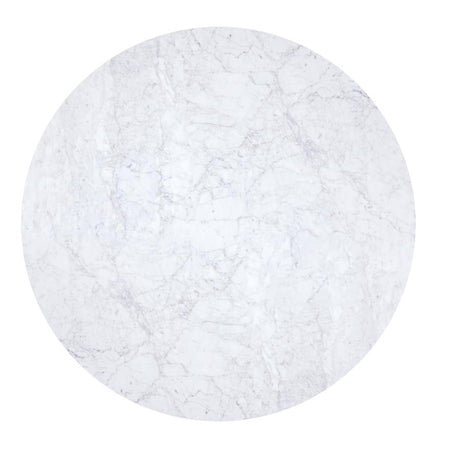 Bartole Italian White Marble Round 48-Inch Top Dining Table