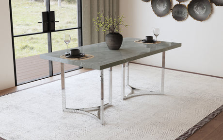 Sterling Grey Faux Marble 72-Inch Rectangular Dining Table