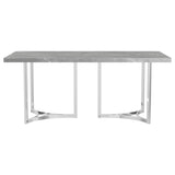 Sterling Grey Faux Marble 72-Inch Rectangular Dining Table