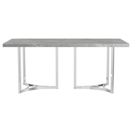 Sterling Grey Faux Marble 72-Inch Rectangular Dining Table