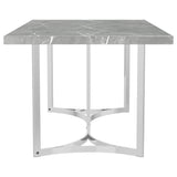 Sterling Grey Faux Marble 72-Inch Rectangular Dining Table