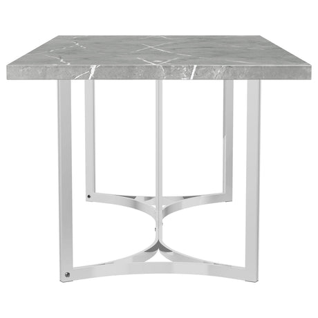 Sterling Grey Faux Marble 72-Inch Rectangular Dining Table