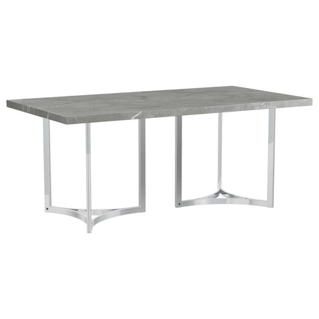 Sterling Grey Faux Marble 72-Inch Rectangular Dining Table