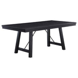 Newport Black 5-Piece Rectangular Trestle Dining Table Set