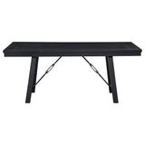Newport Black 5-Piece Rectangular Trestle Dining Table Set