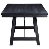 Newport Black 5-Piece Rectangular Trestle Dining Table Set