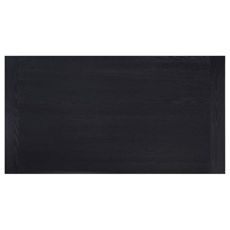 Newport Black 5-Piece Rectangular Trestle Dining Table Set