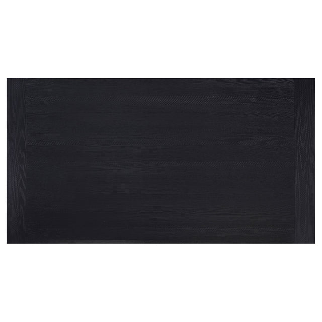 Newport Black 5-Piece Rectangular Trestle Dining Table Set