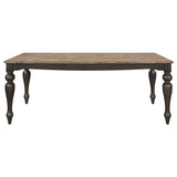 Bridget Rectangular 79-inch Dining Table Brown Brushed
