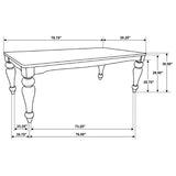 Bridget Rectangular 79-inch Dining Table Brown Brushed