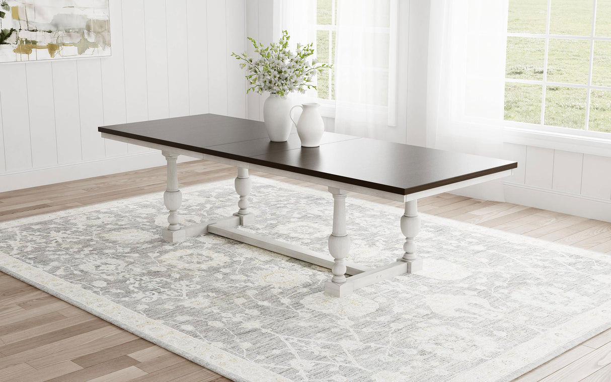 Aventine Vintage Charcoal 112-Inch Extension Dining Table