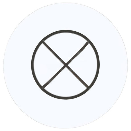 Aviano Gunmetal Round 48-Inch Glass Top Metal Dining Table