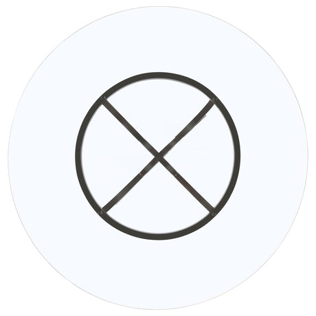 Aviano Gunmetal Round 48-Inch Glass Top Metal Dining Table