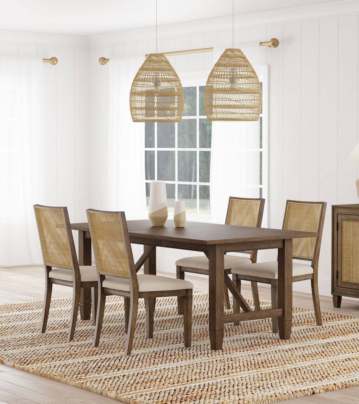 Matisse Light Brown 5-Piece Rectangular Dining Table Set