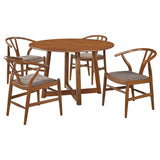 Dinah Wood Wishbone Dining Side Chair Walnut (Set of 2)