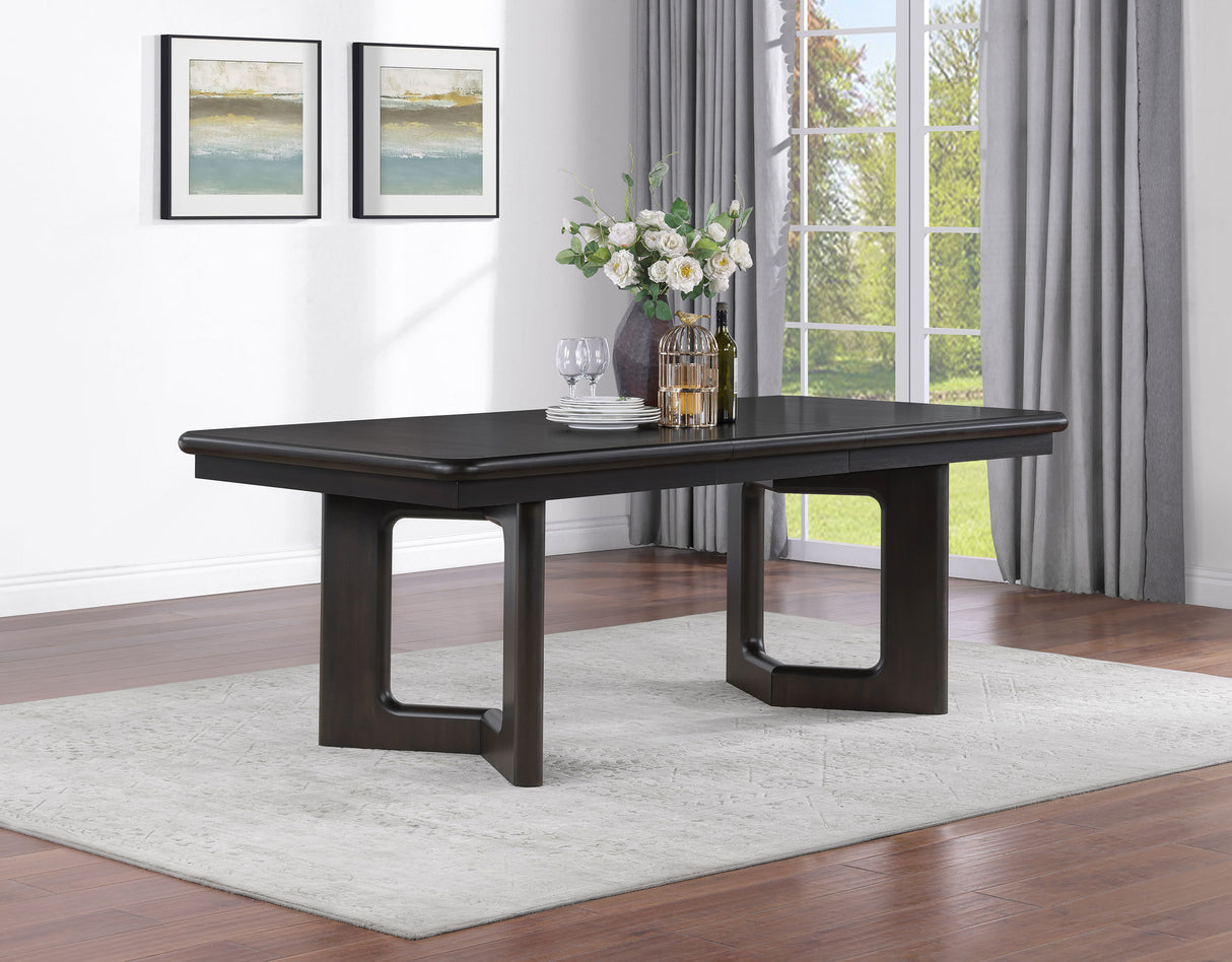 Hathaway Acacia Brown 84-Inch Extension Leaf Dining Table