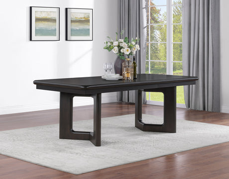Hathaway Acacia Brown 84-Inch Extension Leaf Dining Table