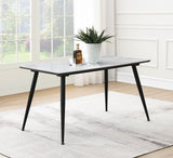 Dennison Grey Marble Rectangular 55-Inch Ceramic Top Dining Table