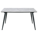 Dennison Grey Marble Rectangular 55-Inch Ceramic Top Dining Table