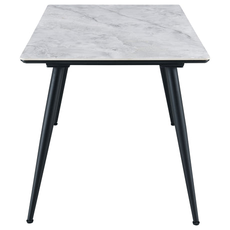 Dennison Grey Marble Rectangular 55-Inch Ceramic Top Dining Table