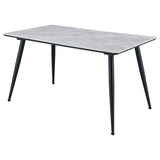 Dennison Grey Marble Rectangular 55-Inch Ceramic Top Dining Table